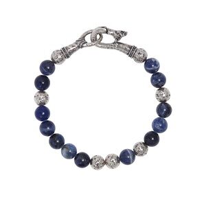 John Varvatos - Blue Tiger’s Eye Bead Bracelet